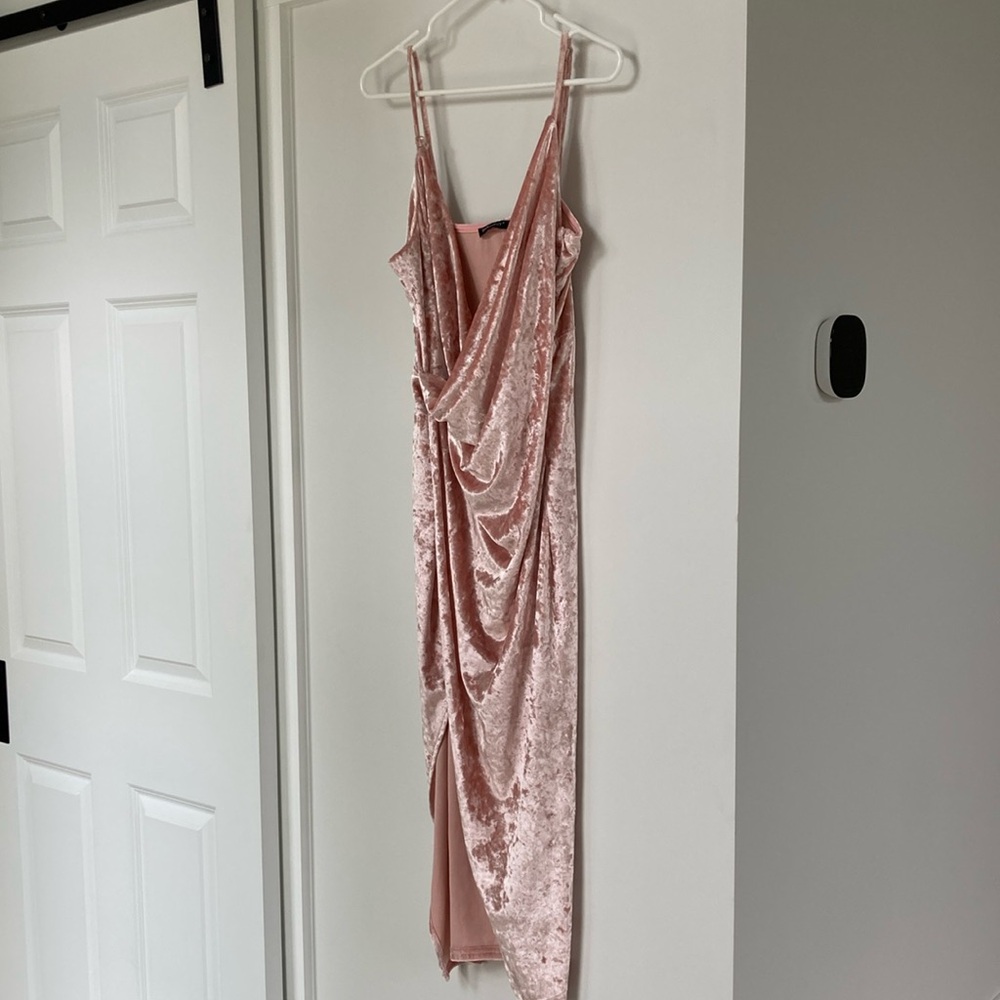 New Double Crazy L pink velour dress